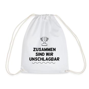 Teamgeist: Zusammen sind wir unschlagbar - Turnbeutel - Weiß - Vorne
