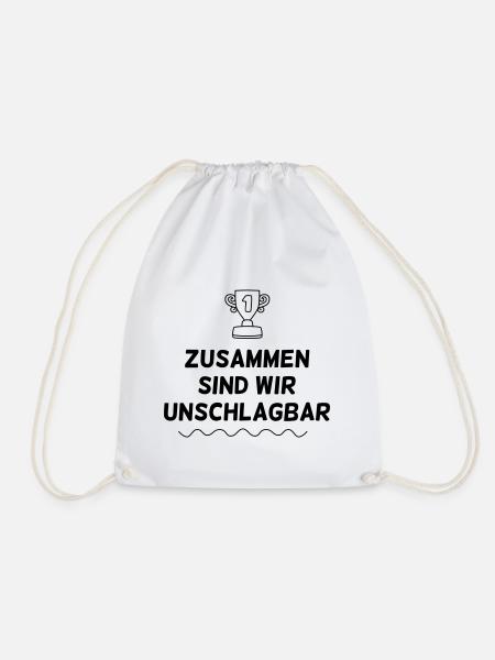 Teamgeist: Zusammen sind wir unschlagbar - Turnbeutel - Weiß