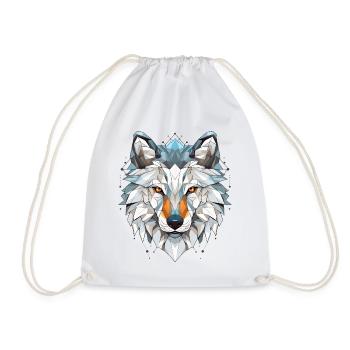 Wolf Geometrisch - Turnbeutel - Weiß - Vorne