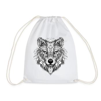 Wolf Geometrisch - Turnbeutel - Weiß - Vorne