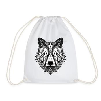 Wolf Geometrisch - Turnbeutel - Weiß - Vorne