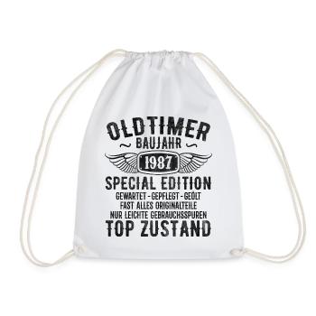 Vintage 1987 Geburtstagsgeschenk 1987 Baujahr - Turnbeutel - Weiß - Vorne