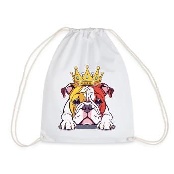 "Gekrönte Häupter" - Bulldog - Turnbeutel - Weiß - Vorne