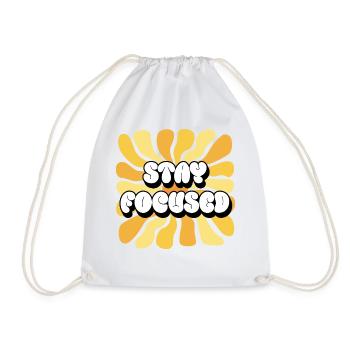 Stay Focused Positive Affirmations Sunflower - Drawstring Bag - white - Front