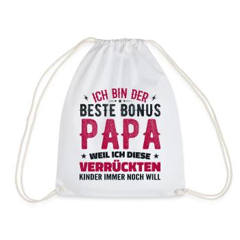 Bonus Dad Stepdad Bonus Dad Dad Gift - Drawstring Bag - white - Front