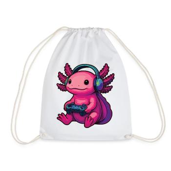 Axolotl Lustige Videospiele Gaming Axolotl - Turnbeutel - Weiß - Vorne