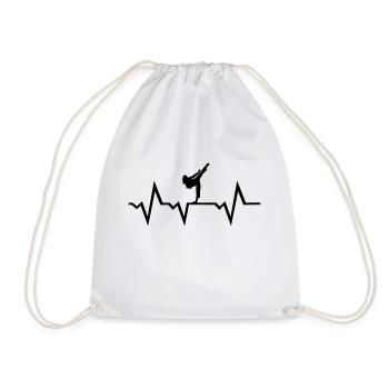 Martial Arts & Heartbeat, woman - Drawstring Bag - white - Front