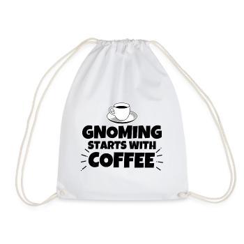 Gnomen lustiger Spruch Kaffee - Turnbeutel - Weiß - Vorne
