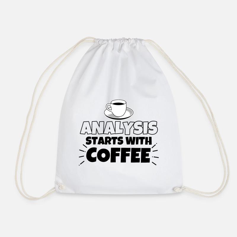 Analyse Kaffee lustiger Spruch - Turnbeutel - Weiß