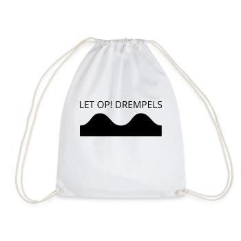 Let op Drempels black - Drawstring Bag - white - Front