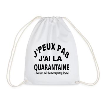 HUMOUR / LA QUARANTAINE / ANNIVERSAIRE / CADEAU - Sac de sport léger - blanc - Devant