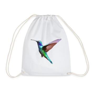 Kolibri – Vogelillustration - Turnbeutel - Weiß - Vorne