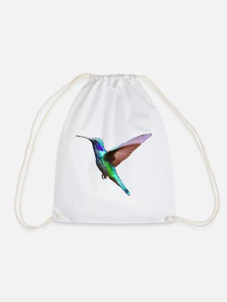 Kolibri – Vogelillustration - Turnbeutel - Weiß