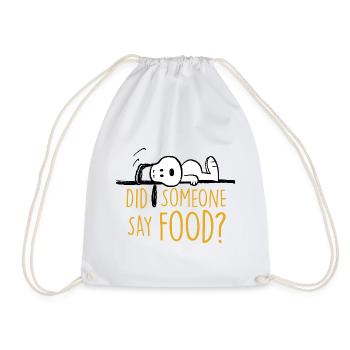 Peanuts Snoopy Did Someoone Say Food? - Drawstring Bag - white - Front