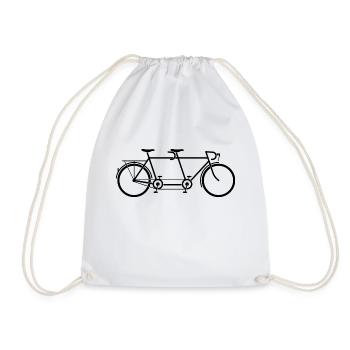 Tandem Bike - Drawstring Bag - white - Front