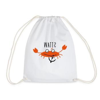 Crab and anchor - Drawstring Bag - white - Front