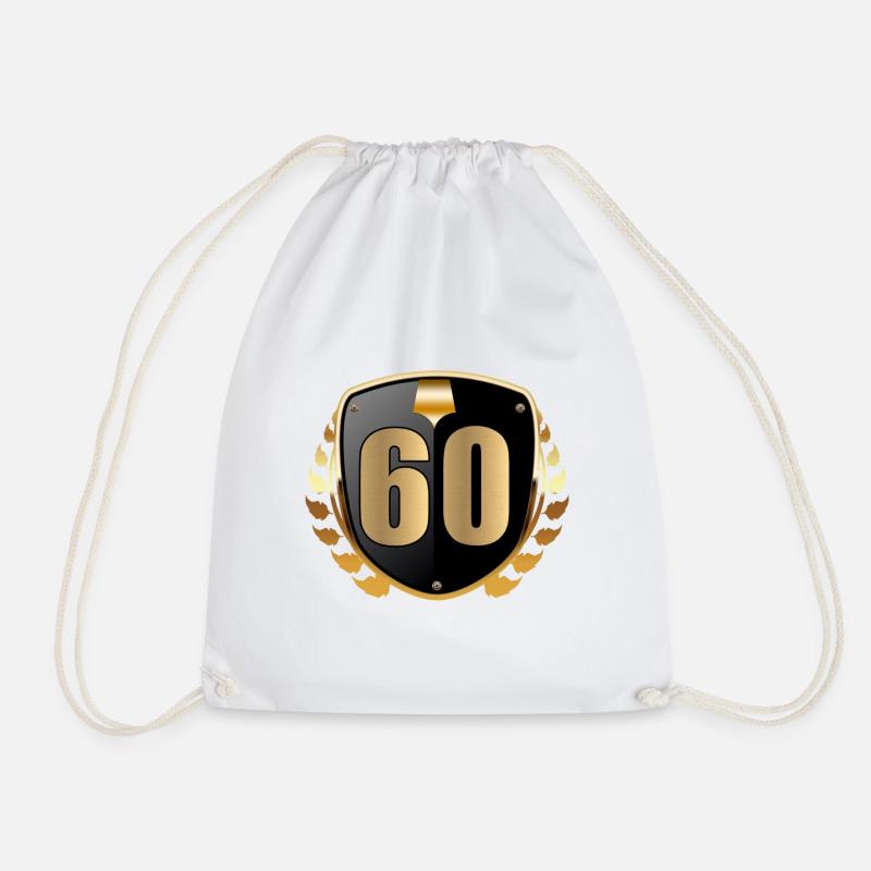 60th Birthday Anniversary - Drawstring Bag - white
