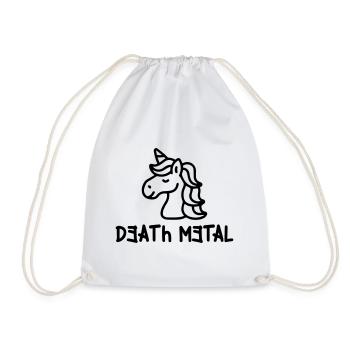 Color changeable | Death Metal Unicorn Music - Drawstring Bag - white - Front