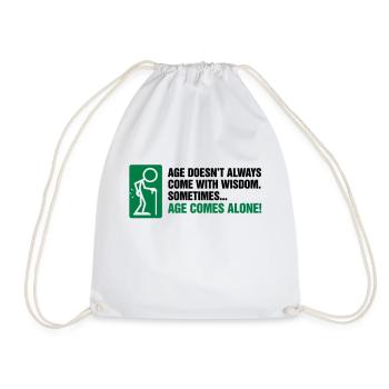 With age comes mostly only age - Drawstring Bag - white - Front
