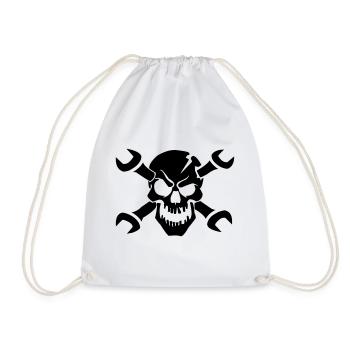 Tuning skeleton skull - Drawstring Bag - white - Front