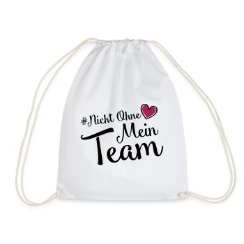 nicht ohne mein team herz - Turnbeutel - Weiß - Vorne