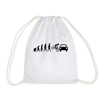 motorcycle moped motorcycle motorbike evolution4 - Drawstring Bag - white - Front