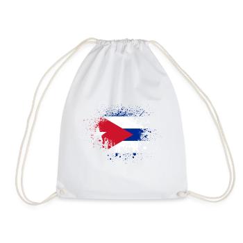 Kuba Flagge Farbspritzer Karibik Cuba Havanna - Turnbeutel - Weiß - Vorne