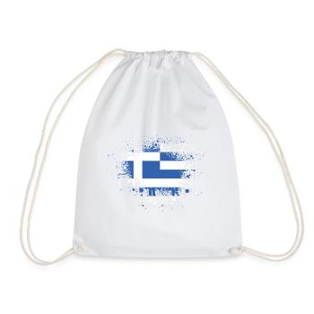 Grèce drapeau blob Athènes Crète Kos Hellas - Sac de sport léger - blanc - Devant