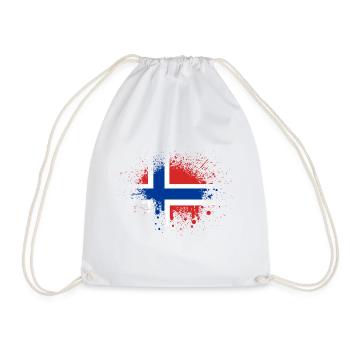 Norway Flag Scandinavia Norwegian Flag - Drawstring Bag - white - Front