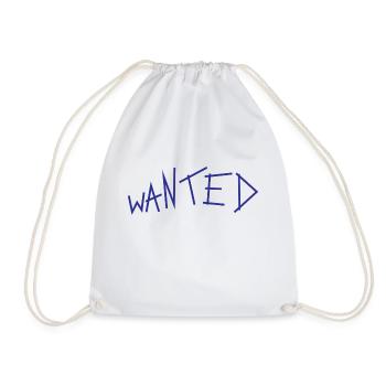 Wanted grunge Schriftzug - Turnbeutel - Weiß - Vorne
