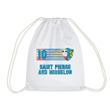 St. Pierre and Miquelon Football Team - Drawstring Bag - white - Front