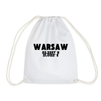 Varsovie / Varsovie - Conception avec coordonnées - Sac de sport léger - blanc - Devant