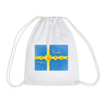 Suède Fleurs Suède Drapeau - Sac de sport léger - blanc - Devant