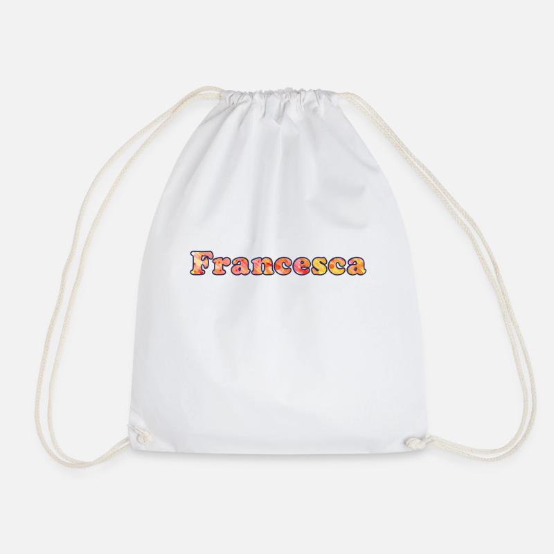 Name: Francesca - Drawstring Bag - white