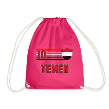 Jemen Fußball Mannschaft - Turnbeutel - Fuchsia - Vorne