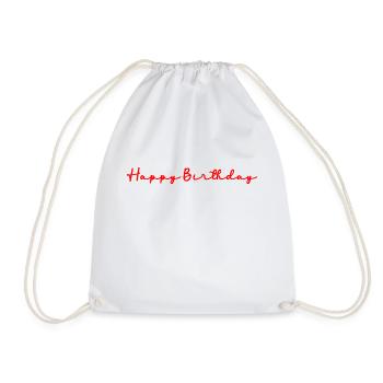 ALLES GUTE ZUM GEBURTSTAG. ALLES GUTE ZUM GEBURTSTAG. JAHRESTAG. - Turnbeutel - Weiß - Vorne