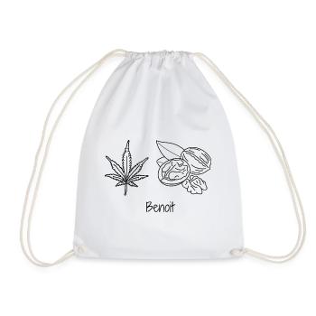 Rebus for the first name Benoit - Drawstring Bag - white - Front