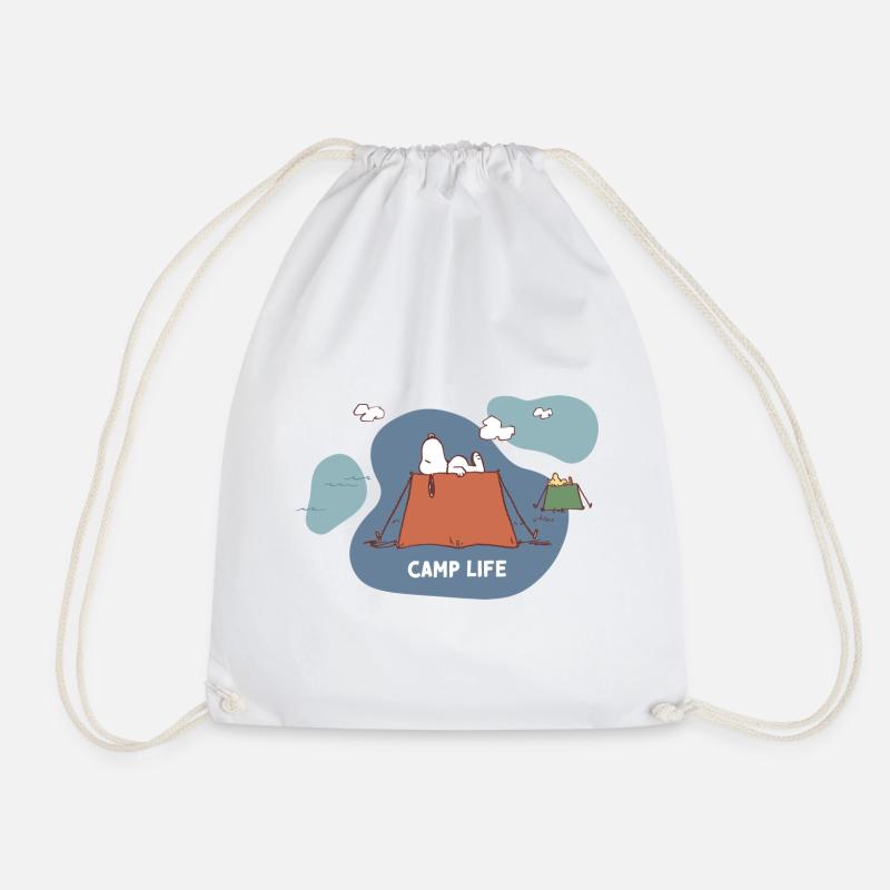 Peanuts Snoopy Camp Life Camping - Drawstring Bag - white