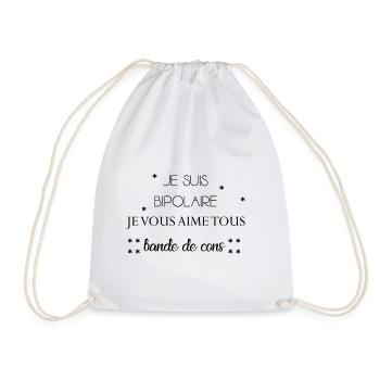 Je suis bipolaire - Sac de sport léger - blanc - Devant