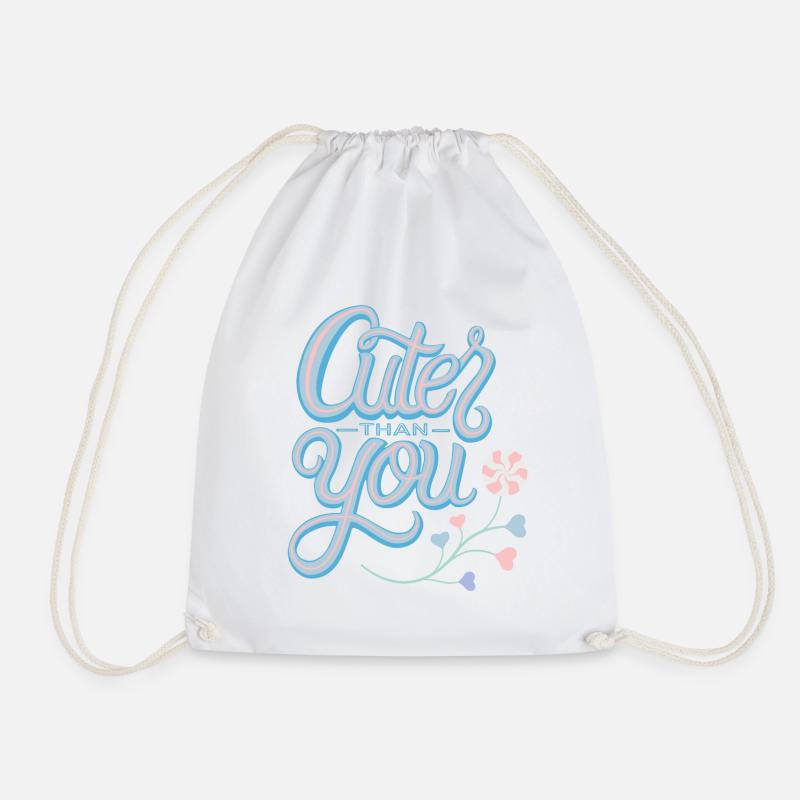 Cuter than you - Drawstring Bag - white