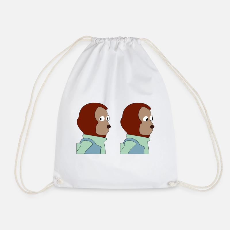 irritated monkey meme - Drawstring Bag - white