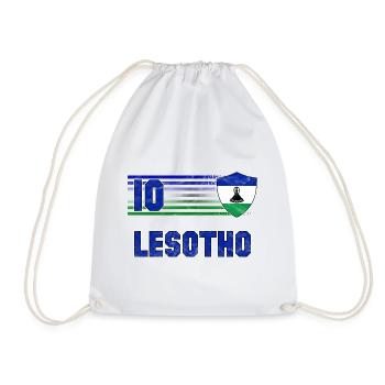Lesotho Fußball Mannschaft - Turnbeutel - Weiß - Vorne