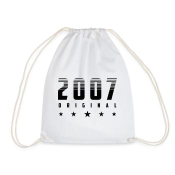 Année de naissance originale 2007 | Couleur modifiable - Sac de sport léger - blanc - Devant