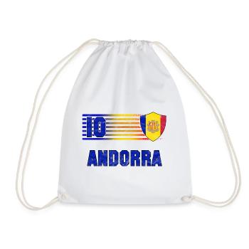 Andorra Fußball Mannschaft - Turnbeutel - Weiß - Vorne
