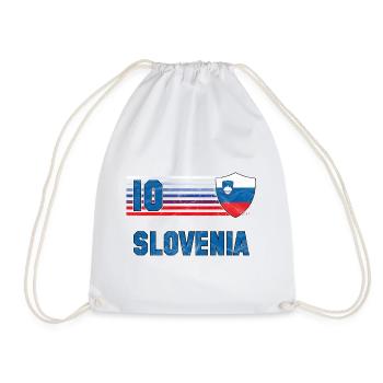 Slovenia Football Team - Drawstring Bag - white - Front