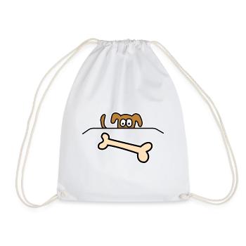 Chien en os - Sac de sport léger - blanc - Devant