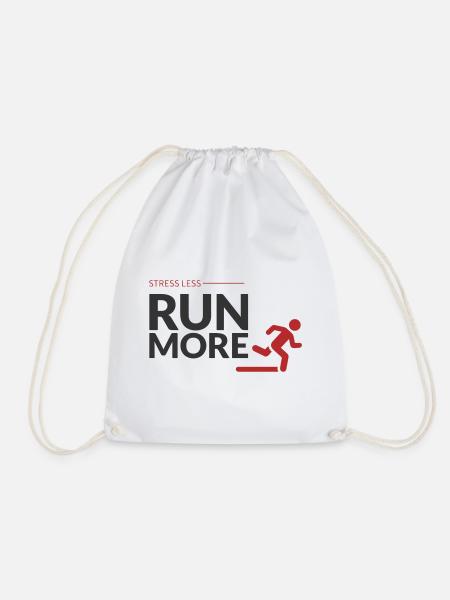 Stress less, run more! - Drawstring Bag - white