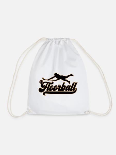 Farben änderbar | Floorball Spieler Unihockey - Turnbeutel - Weiß
