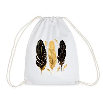 Plumes dorées - Sac de sport léger - blanc - Devant
