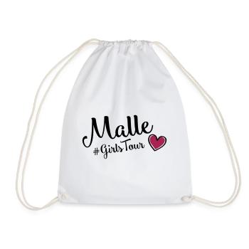 malle girls tour heart - Drawstring Bag - white - Front